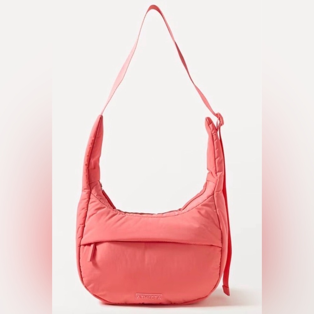 NWT ATHLETA All About Small Crossbody Hobo Bag- Coral/ One Size